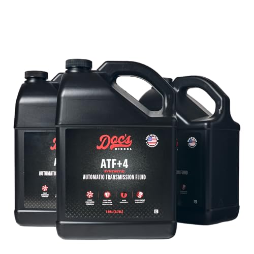 Doc’s Diesel ATF4 High Mileage Full Synthetic ATF+4 Automatic Transmission Fluid, 3-Gallons - color: ATF+4, size: 3-Pack