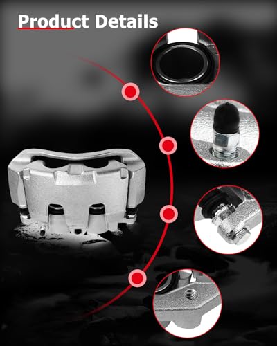 cciyu Front Left & Right Disc Brake Calipers With Bracket 18B5008 18B5009 - size: Front[18B5009+18B5008]