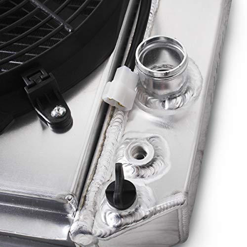 OHOB-COOL 3 Row Full Aluminum Radiator with Fan For 1984-1990 Chevy Corvette 5.7L V8 /1982-2002 S10 Conversion LS - size: 82-02 chevy