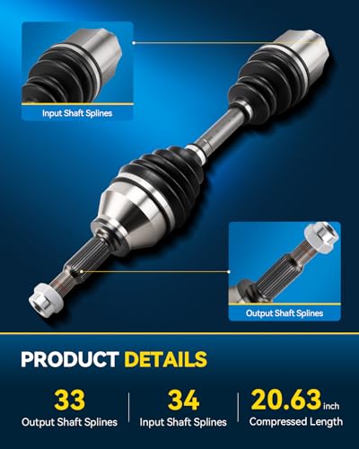 PHILTOP Front 66-1376 CV Axle Shaft Assembly for Cobalt, HHR, Ion, G5 - size: 66-1376