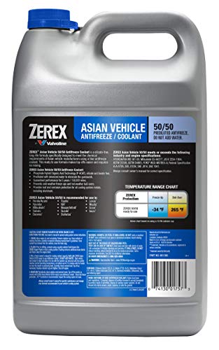 Zerex Asian Vehicle Blue Silicate and Borate Free 50/50 Prediluted Ready-to-Use Antifreeze/Coolant 1 GA (Pack of 2) - size: 1 Gallon (Pack of 2)