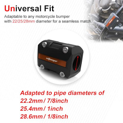 Xitomer 1 Pair 22/25/28mm Motorcycle Engine Guard Bumper Crash Bar Sliders - color: Orange