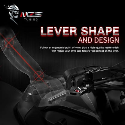 MZS Brake Clutch Levers for Trident Tiger T100 Street Triple S R Scrambler - color: Black, size: Trident 660/Thruxton/Tiger 800/Bonneville T100