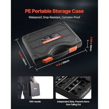 VEVOR Torx Bit Socket and External Torx Socket Set, 60-Piece T6-T70, TT6-TT70, TP8-TP60, E4-E24, S2 Alloy Steel and Cr-V Steel, 1/4 in, 3/8 in, and 1/2 in Drives, with Enhanced Storage Case, Hand Use - size: 60 PCS