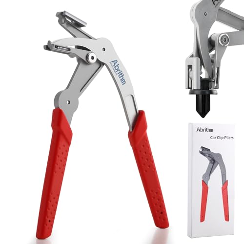 Car Clip Pliers, Panel Clip Removal Tool for Plastic Fasteners, Red - color: Red