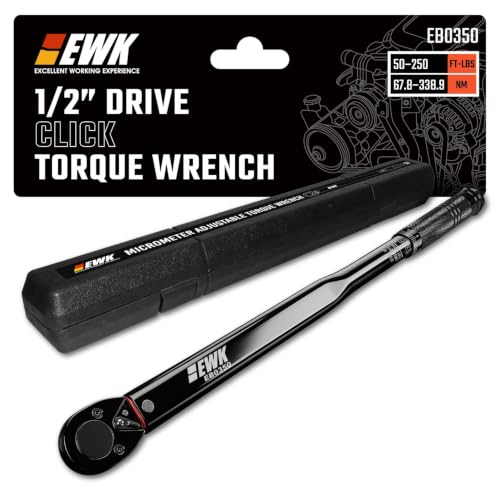 EWK 1/2" Drive Click Torque Wrench 50–250 ft-lbs (67.8–338.9 Nm)