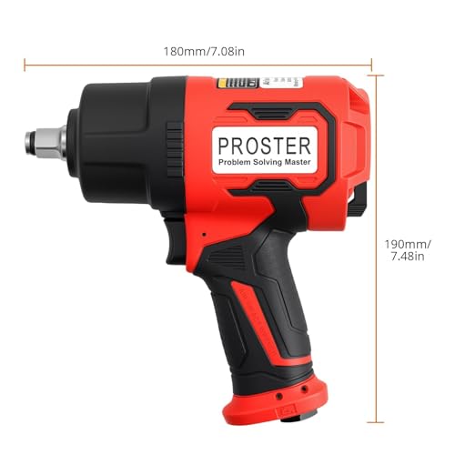 Proster 1/2" Air Impact Wrench High Torque 1600ft-lb 8pc Socket Kit 4.4lb - size: 1/2 Inch