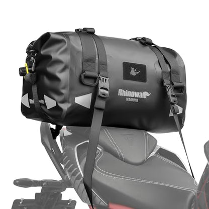Rhinowalk Waterproof Motorcycle Saddle Bag 20L, Magnetic Roll-Top Tail Bag - size: 20L