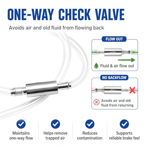 Brake Bleeder Kit, One Way Check Valve Brake Fluid Hose Hydraulic Bleeding Tool with Clamps, Heavy Duty Tube Bleeding Tool Kit for Car Motorcycle Clutch, Car Accessories (Blue) - color: Blue