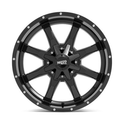 Moto Metal 17X8 5X5.0/5.5 4.5 0mm GLOSS BLACK W/SPOT MILLED LIP - MO970780353A00US