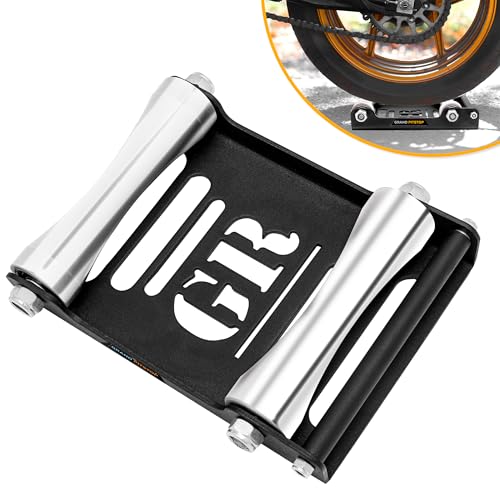 GRAND PITSTOP Motorcycle & Powersports Maintainence Stand Wheel Cleaning Wheel Roller Stand for tire Cleaning & Chain Lubrication - Groller Large (Bikes < 600 lb & Tire Width <240 mm) - color: Black