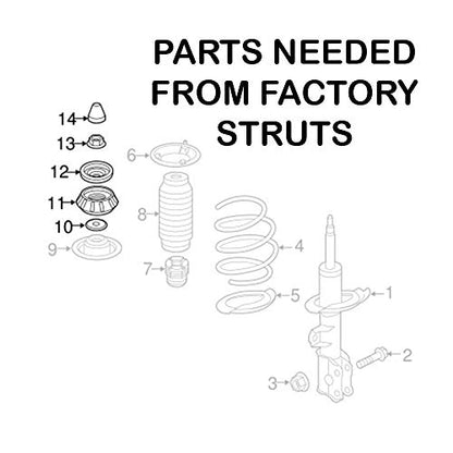 Rev9 R9-HPX-1011_1 Hyper-Street ONE Coilover Lowering Kit, Adjustable, Compatible With HYUNDAI ACCENT (RB)