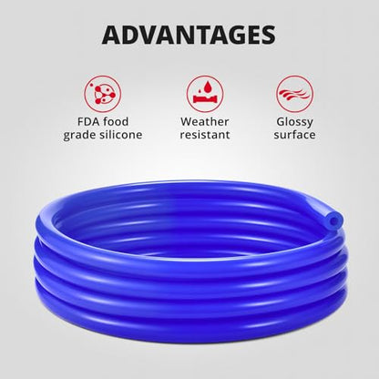 EVIL ENERGY 3/16 Silicone Vacuum Tubing Hose Line 5FT 130PSI Max Pressure Blue (5mm ID) - color: Blue, size: 3/16 5FT