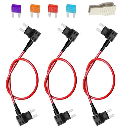 Gebildet 3pcs Small Double Head Fuse tap, Bypass Cable, Repair Fuel Pump Relay Bypass Cable with 4pcs Fuse (3/5/10/15Amp) and Extractor - style: ATS-double head