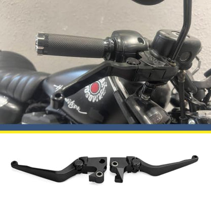 Motorcycle Levers Brake Clutch Hand Lever Adjustable Fit for Harley 2004-2013 Sportster XLH XL 883 1200 (Long, Black) - color: Black, style: Long