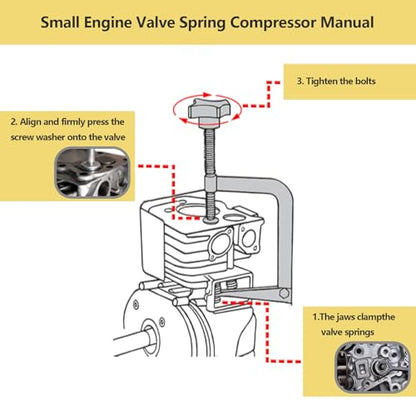 23300 Small Engine Valve Spring Compressor,Fit for Briggs and Stratton, Clinton, Harley-Davidson & More Springs 3/4" to 1-1/16", Two Jaw Sizes-23360 Large Jaw and 23370 Small Jaw
