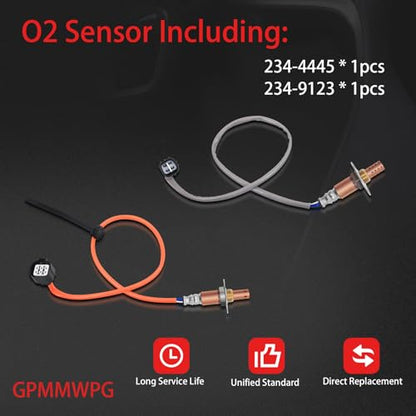 2Pcs O2 Sensor 234-4445 234-9123 Oxygen Sensor Upstream Downstream