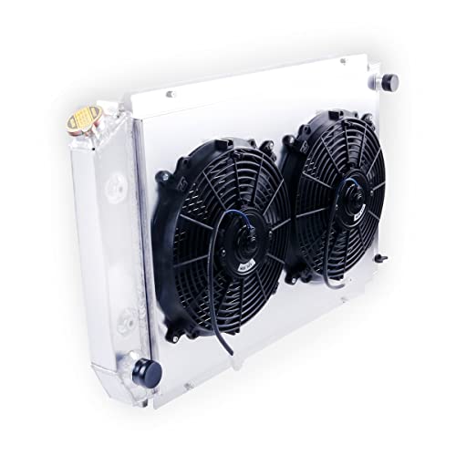 Full Aluminum Radiator with Shroud Fan for 1980-1993 Fo rd Mustang - size: Radiator with Fan Shroud