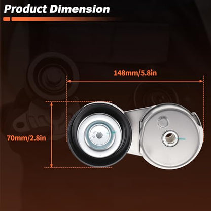 12638689 Drive Belt Tensioner Pulley Assembly for Chevy Equinox Cruze Malibu Trax Spark Belt Tensioner Assembly with Pulley for Buick Encore for Cadillac CT6 for GMC Terrain 39375