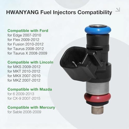 HWANYANG Fuel Injectors Compatible with Ford for Edge for Flex for Taurus
