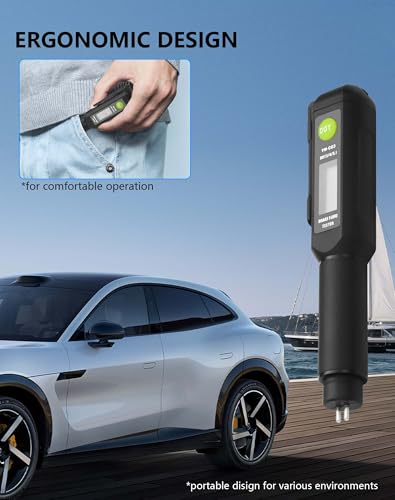 CERRXIAN Brake Fluid Tester Pen Calibrated for DOT 3 DOT 4 DOT 5.1 Brake Fluid, Probe Brake Fluid Moisture Testing Pen with High-Precision, Screen Display, Alarm - 15cm/5.9inch
