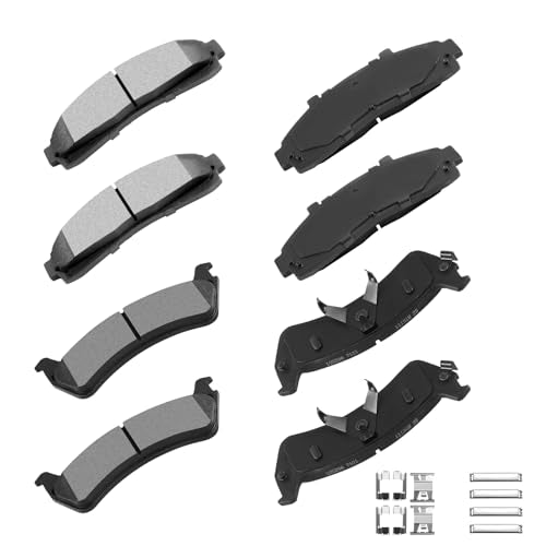 cciyu D652 D667 Brake Pads w/Hardware Front Rear Disc Brake Pad Set - size: Front[D652] + Rear[D667]