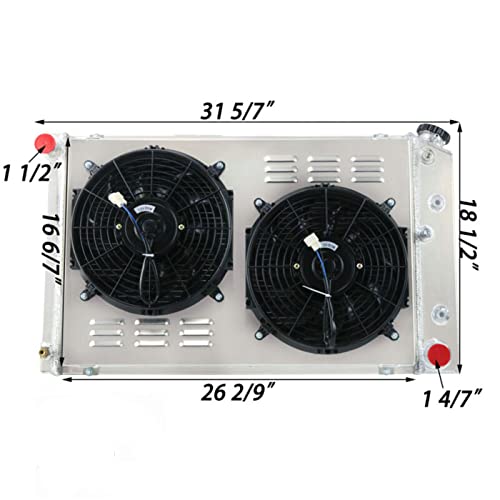 3 Row Radiator Shroud Fan For Chevy C/K 10 Monte Carlo 1978-1987 - size: 3 Row Radiator/w Cap+Shroud Fan+Relay Kit