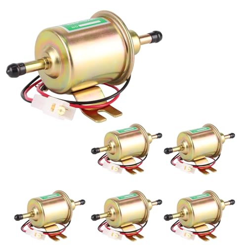 Electric Fuel Pump 2.5-4psi HEP-02A 6pcs Low Pressure 12V Gas Diesel Compatible with Motorcycle Carburetor ATV Trucks Boats For Gasoline or Diesel Engine