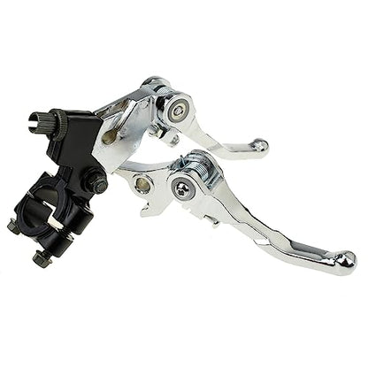 HIAORS 7/8" Folding Clutch Brake Lever for Xmotos BSE KAYO Apollo Thumpstar 70cc 110cc 125cc 150cc SSR Pit Dirt Bike Parts Motorcycle Silver - color: Silver