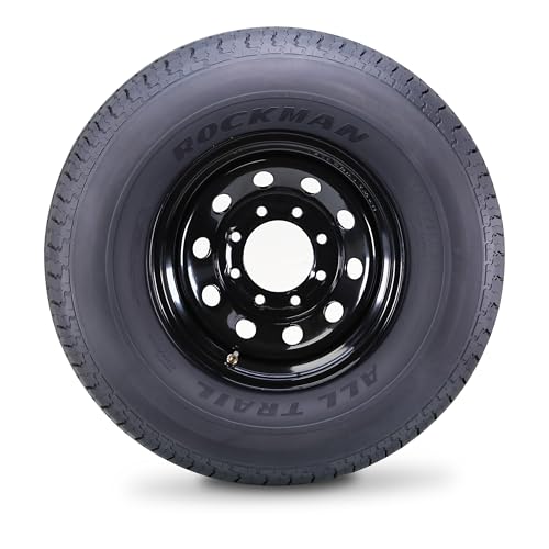 ROCKMAN Trailer Tire Wheel ST235/85R16 12PR F 127M 8X6.5" PCD Black Mod Rim - size: ST235/85R16 12PR/8x6.5