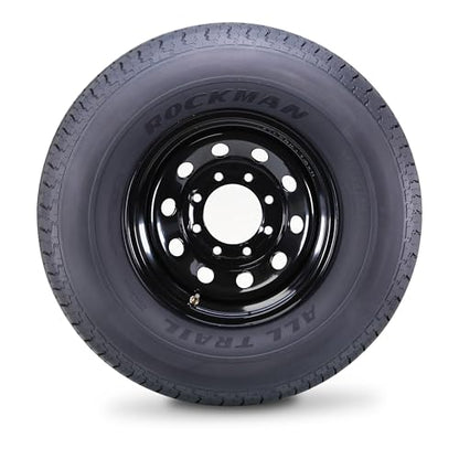 ROCKMAN Trailer Tire Wheel ST235/85R16 12PR F 127M 8X6.5" PCD Black Mod Rim - size: ST235/85R16 12PR/8x6.5