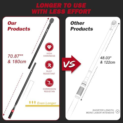 VANPO 1-inch Drive Click Torque Wrench, 200-1500 Ft-Lb, 70.87" Length - size: 1-Inch (200-1500 Ft-Lb / 271.0-2032.5 Nm)
