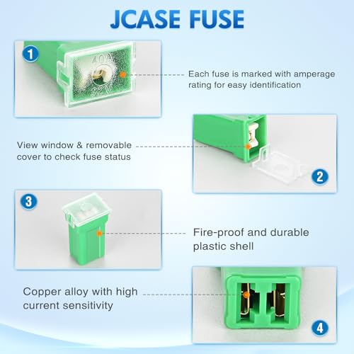 Nilight 30PCS Jcase Tall Low STD Profile Box Shaped Fuse Car Assortment Kit - color: 30PCS Jcase Box Fuses