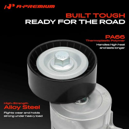 A-Premium Belt Tensioner Assembly with Pulley Compatible with Dodge, Jeep