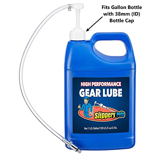 Slippery Pete - Lower Unit Gear Oil Pump for Wide-Mouth Quart Bottles, Includes 3/8 inch Metal Swivel, 8mm, 10mm Adapters Fits Most Marine Boat Outboard Motors NOT COMPATIBLE WITH VOLVO PENTA - size: 38mm