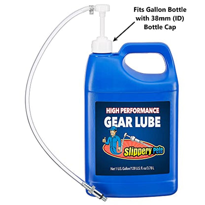 Slippery Pete - Lower Unit Gear Oil Pump for Wide-Mouth Quart Bottles, Includes 3/8 inch Metal Swivel, 8mm, 10mm Adapters Fits Most Marine Boat Outboard Motors NOT COMPATIBLE WITH VOLVO PENTA - size: 38mm