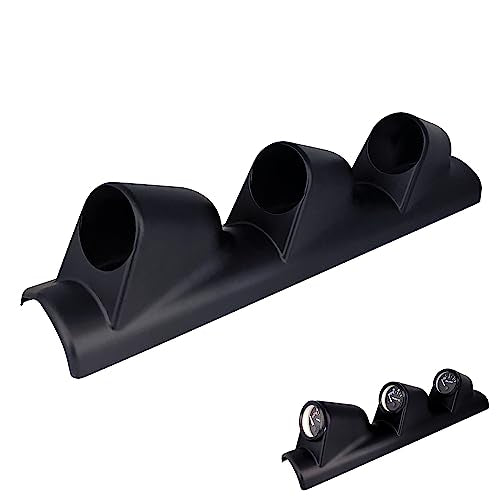 Universal Black 2" 52mm Triple 3 Hole Pillar Gauge Pod Holder - size: LONG