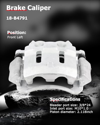 cciyu Front Left Disc Brake Caliper Assembly w/Bracket 18-B4791 - size: Front Left[18-B4791]