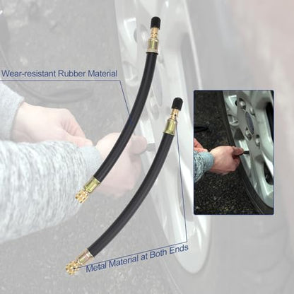 2Pcs Flexible Rubber Tire Valve Extension Hose