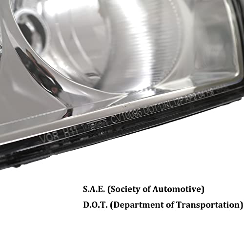 A&P for 2004-2007 Chevy Malibu, 2008 Malibu Classic Halogen Headlight Pair - color: Chrome Housing, Clear Lens, Amber Turn Signal, size: 2004-2008