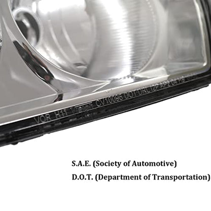 A&P for 2004-2007 Chevy Malibu, 2008 Malibu Classic Halogen Headlight Pair - color: Chrome Housing, Clear Lens, Amber Turn Signal, size: 2004-2008