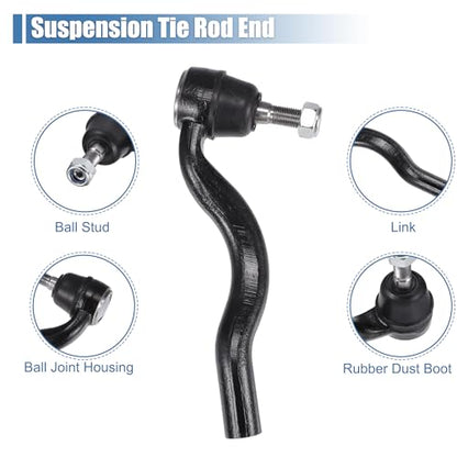 X AUTOHAUX 6pcs Front Inner Outer Tie Rod Ends Kit Suspension Steering Tie Rod End for Dodge Durango 2011-2015 for Jeep Grand Cherokee 2011-2015 Drag Link No.ES800972/ES800973/EV800987