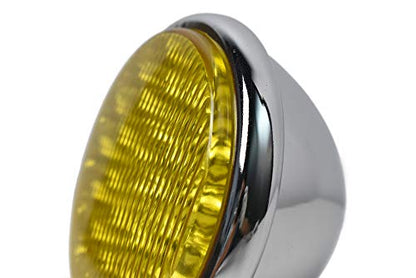 0013 Cafe Racer Motorcycle Led Front Headlight Head Lamp Universal for Bobber Chopper Chrome Yellow - color: chrome yellow