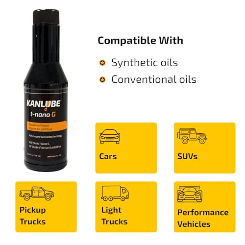 Engine Oil Additive for Car - WS₂+ MoS₂ Anti-friction Engine Treatment - Oil Treatment for High Mileage Gasoline Car Engine - Anti-wear Protectant & Friction Modifier Additive for Vehicle -5oz