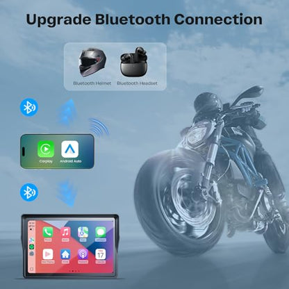 WonVon 5 Inch Motorcycle Carplay GPS Navigation System with Apple Carplay and Android Auto Portable Screen with Dual Bluetooth, Navigation, Siri, Google Assistant - size: 5 Inch