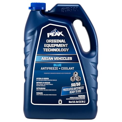 PEAK OET Extended Life Blue 50/50 Prediluted Antifreeze/Coolant for Asian Vehicles, 1 Gal. - size: 50/50