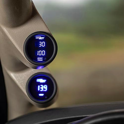 GlowShift 10 Color Digital Dual Turbo Boost Vac & Pressure Gauge Kit