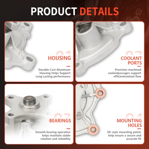 AW6020 Water Pump w/Gasket for Escalade Silverado Tahoe Yukon - size: AW6020