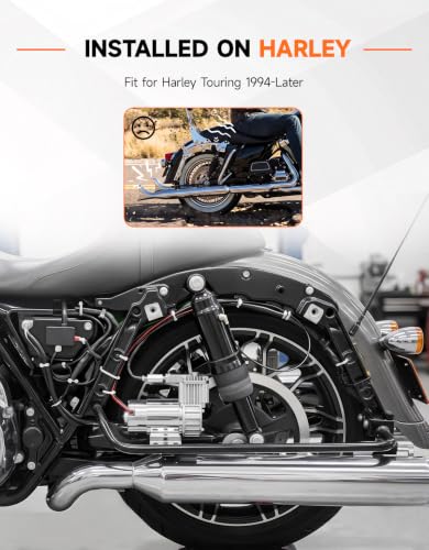 TCT-MOTORPARTS Rear Air Ride Suspension Kit Fit for Harley Touring 1994-25 - color: Air Ride Suspension Set #2