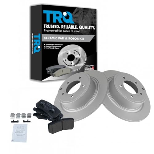 TRQ Rear Ceramic Brake Pads & G-Coated Rotor Kit - style: BKA14728